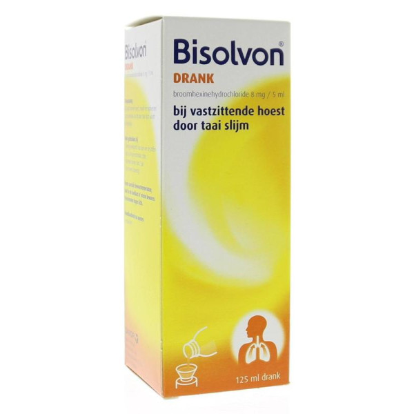 Bisolvon Drank 8mg/5ml - bij vastzittende hoest door taai slijm -