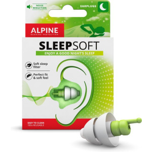 Alpine SleepSoft - Geluiddempende oordoppen voor slapen - Dempt snurkgeluid - SNR 25 dB - 1 paar